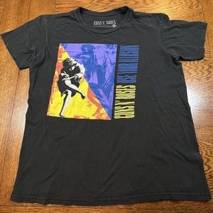 Guns N' Roses Use Your Illusion Graphic T-Shirt Black Short Sleeve Mens Size M